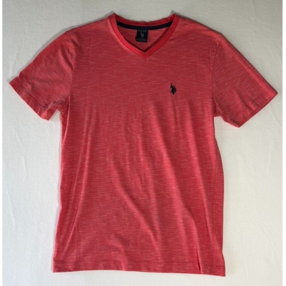 U.S. Polo Assn. Coral V‑Neck Tee | Men's Small